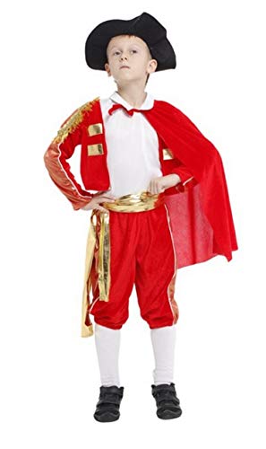 Licus Jungen Matador Rollenspiel Spanisches Halloween Kostüm Red Stierkampf Outfits Gr. XL, rot von Licus