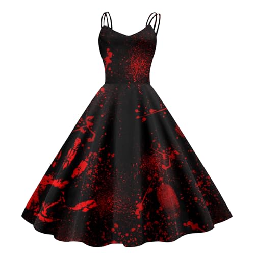Lidssacde Halloween Kostüm Damen Gruselig - Blutiges Aufdruck Kleid Zombie Braut Kostüm Horror Elegant Brautkleid Ärmellos Halloween Kleid Krankenschwester Costume für Frauen Lidssacde Halloween Kostüm Damen Gruselig - Blutiges Aufdruck Kleid Zombie Braut Kostüm Horror Elegant Brautkleid Ärmellos Halloween Kleid Krankenschwester Costume für Frauen von Lidssacde