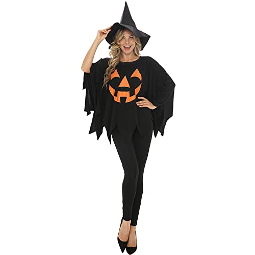 Lidssacde Halloween Kostüm Damen Gruselig Gothic Kleidung Cosplay Karneval Kostüm Halloween Hexenkostüm Mittelalter Kostüm Schwarz Große Größen von Lidssacde