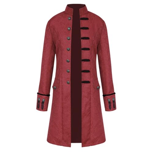 Lidssacde Herren Steampunk Mantel Jacke Mittelalter Costume Steampunk Gothic Kleidung Mantel Halloween Piraten Vampir Cosplay Kostüme Für Männer 3xl von Lidssacde