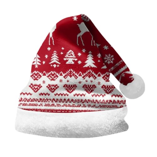 Lidssacde Nikolausmütze Erwachsene Dicker Fellrand Nikolausmütze Weihnachtshut Lustige Weihnachtsaccessoires Winter Weihnachtsmütze Warm Christmas Hat Weihnachtsmann Mütze Für Herren Damen von Lidssacde