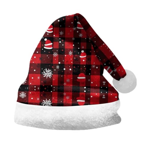 Lidssacde Nikolausmütze Erwachsene Dicker Fellrand Nikolausmütze Weihnachtshut Lustige Weihnachtsaccessoires Winter Weihnachtsmütze Warm Christmas Hat Weihnachtsmann Mütze Für Herren Damen von Lidssacde