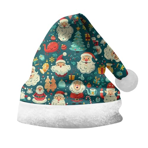 Lidssacde Nikolausmütze Erwachsene Lustige Weihnachtsmütze Weihnachtsmützen Winter Weihnachtshut Warm Christmas Hat Dicker Fellrand Weihnachtliche Kopfbedeckung Weihnachtsmann Mütze Für Herren Damen von Lidssacde