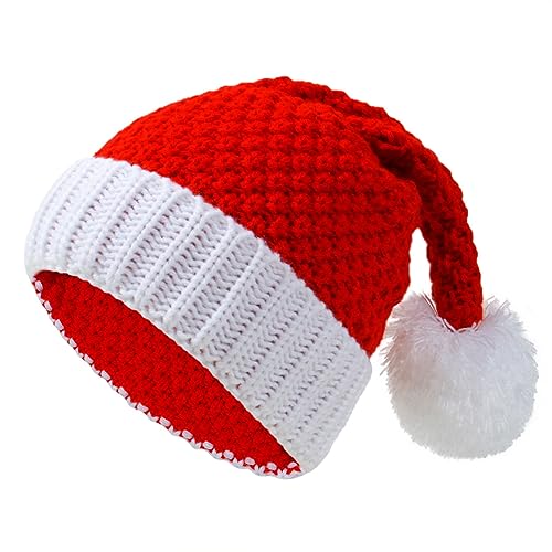 Lidssacde Nikolausmütze Erwachsene Warm Christmas Hat Weihnachtshut Winter Weihnachtliche Kopfbedeckung Lustige Nikolausmütze Dicker Fellrand Weihnachtsmütze Weihnachtsmann Mütze Für Herren Damen von Lidssacde