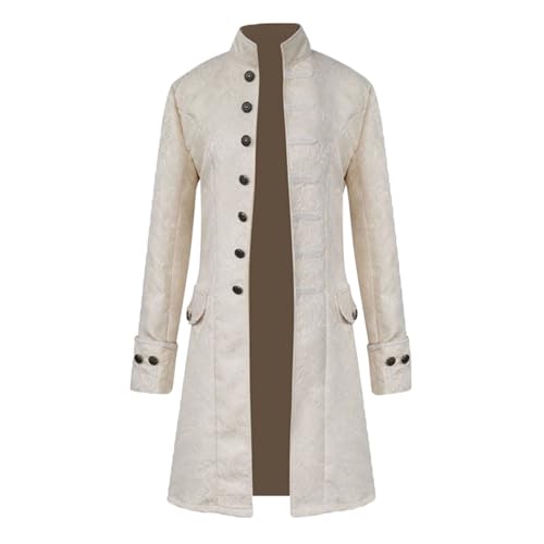 Lidssacde Steampunk Herren Costume Mittelalter Jacke Steampunk Gothic Kleidung Mantel Halloween Piraten Vampir Cosplay Kostüme Für Männer 4xl von Lidssacde