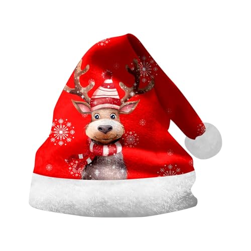 Lidssacde Weihnachtsmütze Erwachsene Dicker Fellrand Weihnachtsmütze Weihnachtliche Kopfbedeckung Lustige Weihnachtshut Winter Christmas Hat Warm Nikolausmütze Weihnachtsmann Mütze Für Herren Damen von Lidssacde