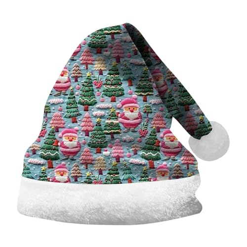 Lidssacde Weihnachtsmütze Erwachsene Lustige Weihnachtshut Nikolausmütze Warm Weihnachtsmütze Dicker Fellrand Weihnachtsaccessoires Winter Christmas Hat Weihnachtsmann Mütze Für Herren Damen von Lidssacde