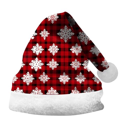 Lidssacde Weihnachtsmütze Erwachsene Warm Nikolausmütze Christmas Hat Lustige Weihnachtsmützen Winter Weihnachtsmütze Dicker Fellrand Weihnachtshut Weihnachtsmann Mütze Für Herren Damen von Lidssacde