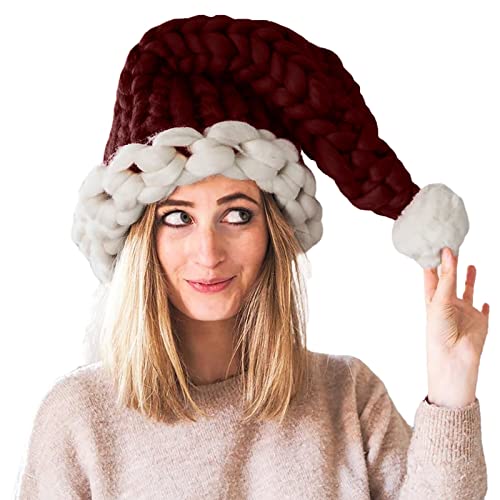 Lidssacde Weihnachtsmützen Erwachsene Dicker Fellrand Weihnachtsmütze Weihnachtsaccessoires Warm Nikolausmütze Lustige Weihnachtsmützen Winter Christmas Hat Weihnachtsmann Mütze Für Herren Damen von Lidssacde