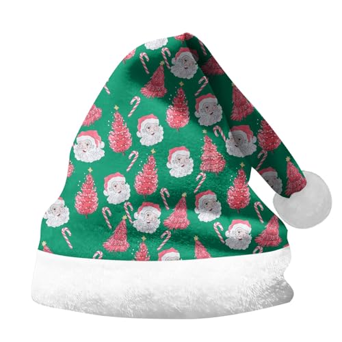 Lidssacde Weihnachtsmützen Erwachsene Lustige Weihnachtsaccessoires Christmas Hat Warm Weihnachtshut Winter Weihnachtsmützen Dicker Fellrand Weihnachtsmütze Weihnachtsmann Mütze Für Herren Damen von Lidssacde