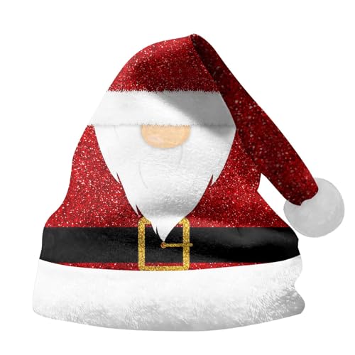 Lidssacde Weihnachtsmützen Erwachsene Winter Weihnachtsaccessoires Christmas Hat Dicker Fellrand Weihnachtsmütze Lustige Weihnachtshut Warm Nikolausmütze Weihnachtsmann Mütze Für Herren Damen von Lidssacde