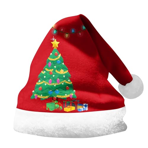 Nikolausmütze Erwachsene Dicker Fellrand Weihnachtshut Weihnachtliche Kopfbedeckung Winter Weihnachtsmütze Lustige Nikolausmütze Warm Weihnachtsaccessoires Weihnachtsmann Mütze Für Herren Damen von Lidssacde