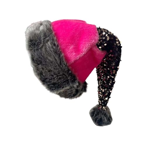 Nikolausmütze Erwachsene Lustige Weihnachtliche Kopfbedeckung Weihnachtsaccessoires Winter Christmas Hat Warm Weihnachtsmützen Dicker Fellrand Weihnachtsmütze Weihnachtsmann Mütze Für Herren Damen von Lidssacde