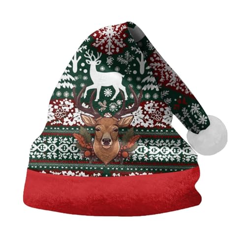 Nikolausmütze Erwachsene Warm Weihnachtliche Kopfbedeckung Weihnachtshut Winter Weihnachtsmütze Lustige Christmas Hat Dicker Fellrand Weihnachtsaccessoires Weihnachtsmann Mütze Für Herren Damen von Lidssacde