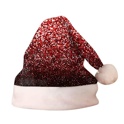 Nikolausmütze Erwachsene Winter Weihnachtsaccessoires Christmas Hat Lustige Weihnachtsmützen Warm Weihnachtshut Dicker Fellrand Weihnachtliche Kopfbedeckung Weihnachtsmann Mütze Für Herren Damen von Lidssacde