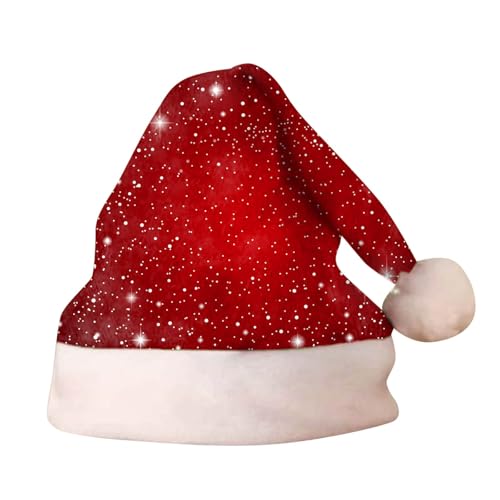 Nikolausmütze Erwachsene Winter Weihnachtsaccessoires Christmas Hat Lustige Weihnachtsmützen Warm Weihnachtshut Dicker Fellrand Weihnachtliche Kopfbedeckung Weihnachtsmann Mütze Für Herren Damen von Lidssacde