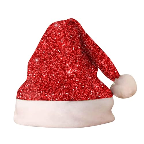 Nikolausmütze Erwachsene Winter Weihnachtsaccessoires Christmas Hat Lustige Weihnachtsmützen Warm Weihnachtshut Dicker Fellrand Weihnachtliche Kopfbedeckung Weihnachtsmann Mütze Für Herren Damen von Lidssacde