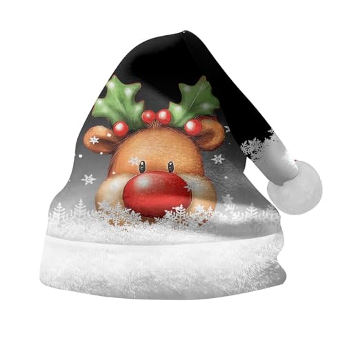 Weihnachtsmütze Erwachsene Warm Nikolausmütze Weihnachtsaccessoires Dicker Fellrand Weihnachtsmütze Winter Weihnachtliche Kopfbedeckung Lustige Weihnachtshut Weihnachtsmann Mütze Für Herren Damen von Lidssacde