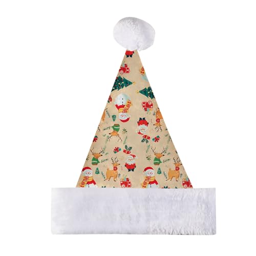 Weihnachtsmütze Erwachsene Winter Weihnachtliche Kopfbedeckung Weihnachtsmützen Warm Nikolausmütze Lustige Christmas Hat Dicker Fellrand Weihnachtsmütze Weihnachtsmann Mütze Für Herren Damen von Lidssacde