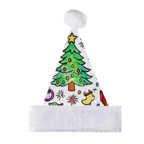 Weihnachtsmütze Erwachsene Winter Weihnachtliche Kopfbedeckung Weihnachtsmützen Warm Nikolausmütze Lustige Christmas Hat Dicker Fellrand Weihnachtsmütze Weihnachtsmann Mütze Für Herren Damen von Lidssacde