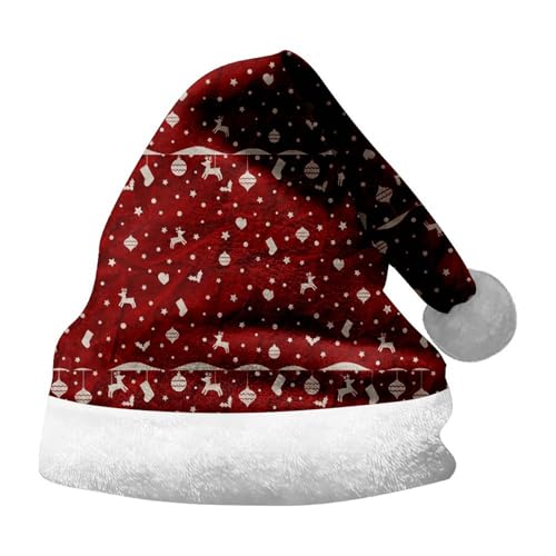 Weihnachtsmützen Erwachsene Warm Weihnachtliche Kopfbedeckung Weihnachtsaccessoires Dicker Fellrand Weihnachtsmütze Lustige Weihnachtshut Winter Nikolausmütze Weihnachtsmann Mütze Für Herren Damen von Lidssacde