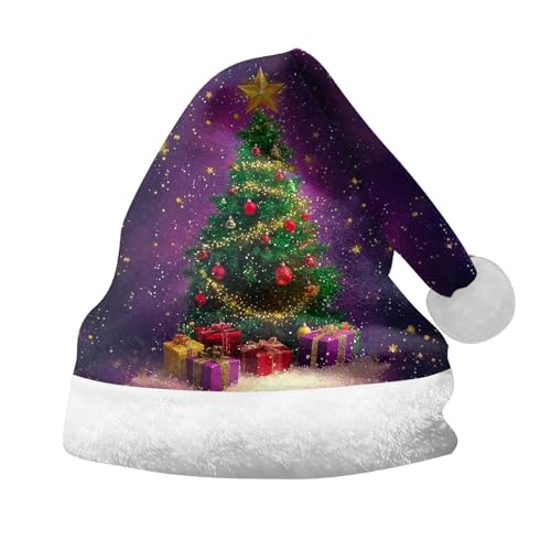 Weihnachtsmützen Erwachsene Winter Nikolausmütze Weihnachtliche Kopfbedeckung Lustige Weihnachtsaccessoires Warm Weihnachtshut Dicker Fellrand Christmas Hat Weihnachtsmann Mütze Für Herren Damen von Lidssacde