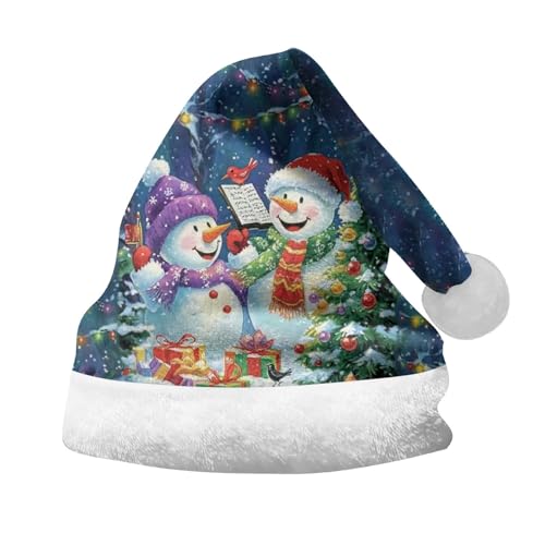 Weihnachtsmützen Erwachsene Winter Nikolausmütze Weihnachtliche Kopfbedeckung Lustige Weihnachtsaccessoires Warm Weihnachtshut Dicker Fellrand Christmas Hat Weihnachtsmann Mütze Für Herren Damen von Lidssacde