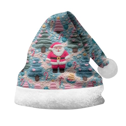 Weihnachtsmützen Erwachsene Winter Nikolausmütze Weihnachtliche Kopfbedeckung Lustige Weihnachtsaccessoires Warm Weihnachtshut Dicker Fellrand Christmas Hat Weihnachtsmann Mütze Für Herren Damen von Lidssacde