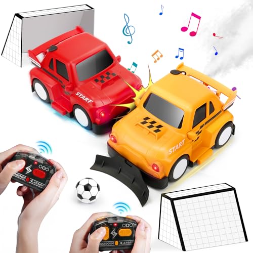 Ferngesteuertes Auto für Kinder, 2 Stück Kollision Spielzeugauto mit Kampfmodus und Fußballmodus, 2,4GHZ RC Bumper Autospielzeug für Zwei Gegeneinander mit Lichtern & Spray für Kinder ab 4-12 Jahre von Lieberwell