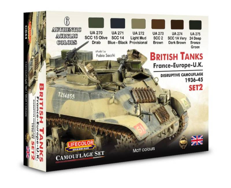 British Tanks, France-Europe, U.K., Disruptive Camouflage - Set Nr. 2 [6 x 22 ml] von Lifecolor