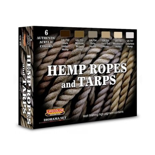 Lifecolor CS28 Hemp Ropes & Tarps Acrylfarben Set von Lifecolor