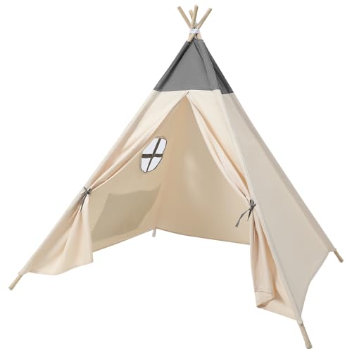 Lifemaison Tipizelt Spielzelt Zelt für Kinder mit Fenster Spielhaus Kinderzelt Indianer,Kids Tipi Zelt für Kinder,Tippi Kinderzelt für Outdoor und Indoor,Tragbares Spielzelt mit Aufbewahrungstaschen von Lifemaison