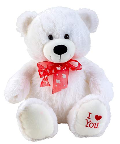 Lifestyle & More Teddybär Kuschelbär weiß mit Schleife und Aufschrift I Love You 50 cm groß Plüschbär Kuscheltier samtig weich Lifestyle & More Teddybär Kuschelbär weiß mit Schleife und Aufschrift I Love You 50 cm groß Plüschbär Kuscheltier samtig weich von Lifestyle & More