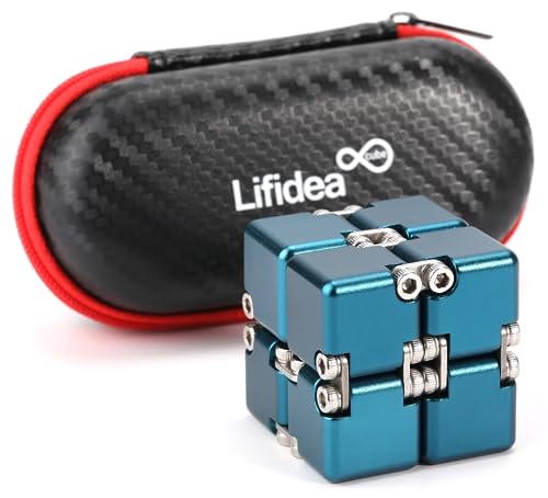 Lifidea aluminiumlegierung-metall infinity-cube fidget cube hand fidget spielzeug schreibtischspielzeug mit kühlem kasten blau von Lifidea