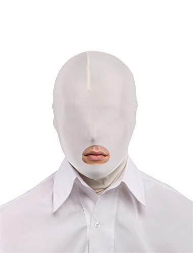 Lifup Rollenspiel Maske Spandex Kopfmaske Kostüm für Halloween Masquerade Offene Mund Weiß von Lifup