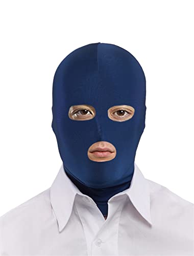 Lifup Rollenspiel Maske Spandex Kopfmaske Kostüm für Halloween Masquerade Offene Mund und Augen Navy Blau von Lifup