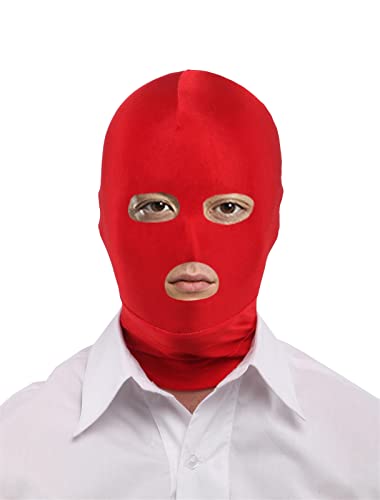 Lifup Rollenspiel Maske Spandex Kopfmaske Kostüm für Halloween Masquerade Offene Mund und Augen Rot von Lifup