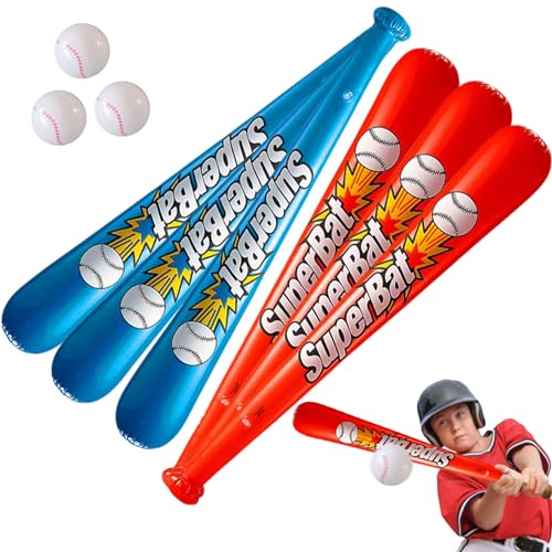 Aufblasbarer Baseballschläger und Ball 9PCs/Set Lebendiger, durchlaufsicherer aufblasbarer Fledermaus wiederverwendbarer aufblasbarer Baseball für Strandpool Outdoor Baseball Party Gefällt mir aufbla von Ligeinsrk