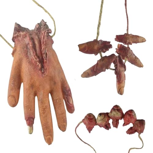 Halloween -Körperteile 3 pcs blutige gefälschte Latexkörperteile umfassen Palm, Finger und Augäpfel beängstigende gebrochene Körperteile für Spukhaus, Halloween, Vampire, Zombie Party liefert Hallowe von Ligeinsrk