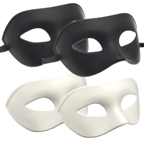 Ligeinsrk 2 PCs Maskerade -Maske Halbgesicht DIY leer mit Bändern für Männer, Frauen Leichte Bequeme Halloween -Ball -Proms Cosplay (weiß) von Ligeinsrk