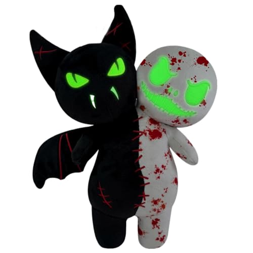 Ligeinsrk Halloween Plüsch, 9,8 Zoll Leuchtend Fledermaus Ghost Weiche Plüschgefüllte Tier, lustige Horrorpuppen für Kinder Erwachsene Partygeschenke von Ligeinsrk