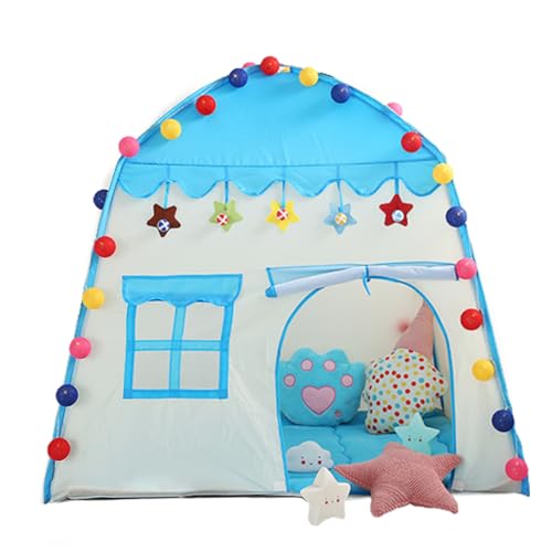 Ligeinsrk Kinder Spielen Zelt Prinzessin Castle Up Play Tent Large Fold Children Playhouse für Indoor Outdoor Blue Kinder Zelt von Ligeinsrk