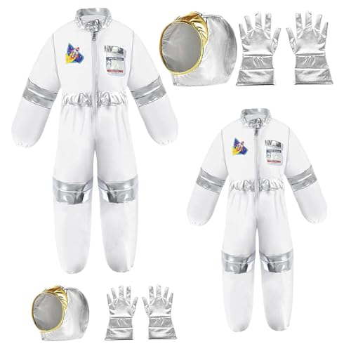 Ligeinsrk Space Suit Kostüm Kinder mit dreieckigem Muster Polyester Stechy Crew Halshut und Handschuhe Halloween für Cosplay -Geburtstagsgeschenke, s von Ligeinsrk