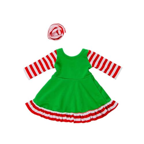 Ligeinsrk Weihnachten Themenpuppe Kleidung kreativer Weihnachtskürze 18 Zoll Dolls Kleidung Accessoire Kinder Kleidung Spielzeug Puppe Weihnachtskleid Outfit 1Set, Puppen Weihnachtskleid -Outfit von Ligeinsrk