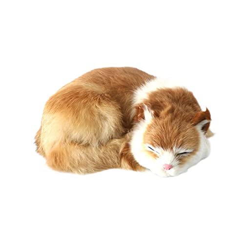 Simulation schlafende Katze süßes künstliches Leder 8.27x6.69x2.76inch Realistic Cat Decorative Lifelicy Doll Photography Realistic von Ligeinsrk