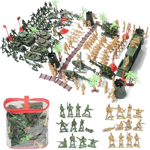 WW2-Spielzeug-Set realistische bewaffnete DIY-freundliche Armee-Männer-Spielset umfassen Spielzeugsoldaten, Panzer, Kaserne und mehr Entwicklungs-Handels-Action-Figuren für Jungen, WW2-Spielzeuge von Ligeinsrk