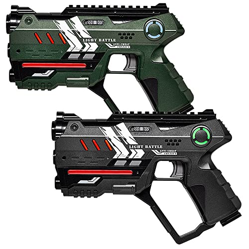 2 Light Battle Connect Anti-Cheat Laser-Tag Pistolen - Metallic-Grün und Grau von Light Battle