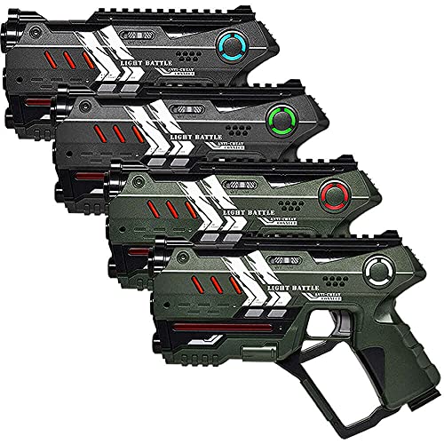 4 Light Battle Connect Anti-Cheat Laser-Tag Pistolen - Metallic-Grün und Grau von Light Battle