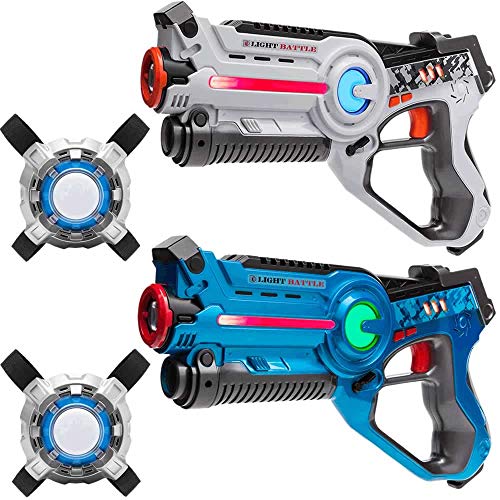 Light Battle Active Laser Tag Set - 2X Spielzeugpistole (weiß, blau) + 2 Weste - LBAPV22234 von Light Battle