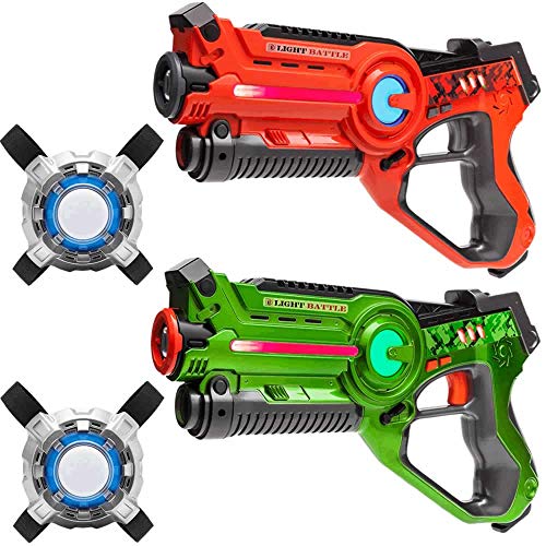 Light Battle Active Lasergame Set - 2X laserpistole (orange, grün) + 2 Weste - LBAPV22212 von Light Battle